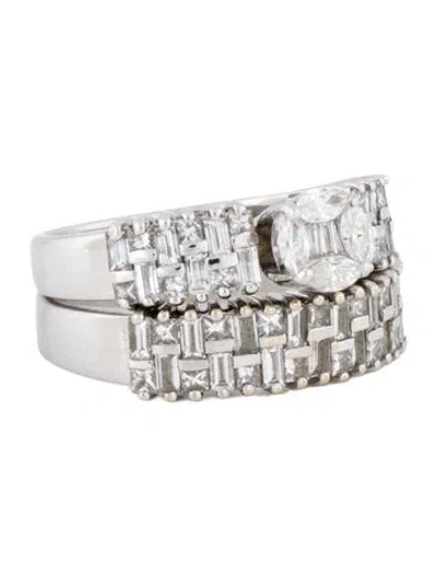 Pre-owned Engagement Ring Diamond  & Diamond Wedding Band Set In Multi