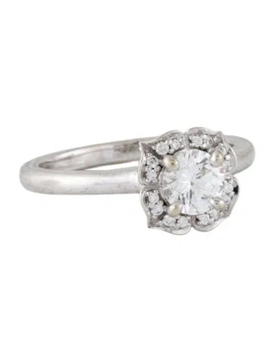 Pre-owned Engagement Ring Diamond Flower  In Multi