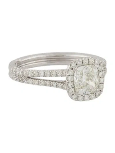 Pre-owned Engagement Ring Diamond Halo  In Multi
