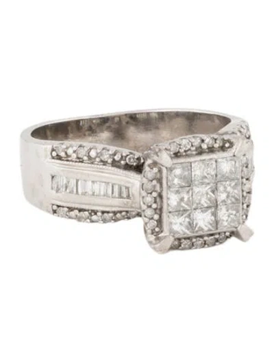 Pre-owned Engagement Ring Diamond Invisible Set  In Multi