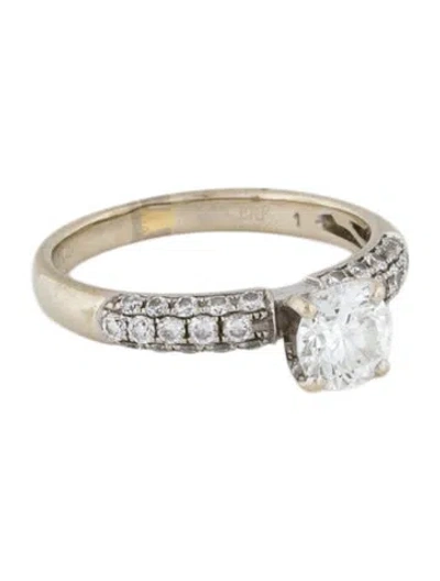 Pre-owned Engagement Ring Diamond Pavé  In Multi