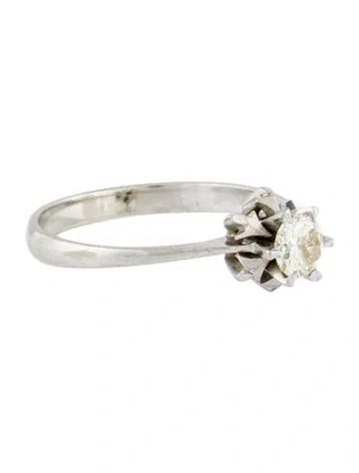 Pre-owned Engagement Ring Diamond Solitaire  In Multi