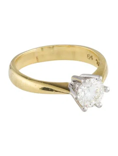 Pre-owned Engagement Ring Diamond Solitaire  In Multi