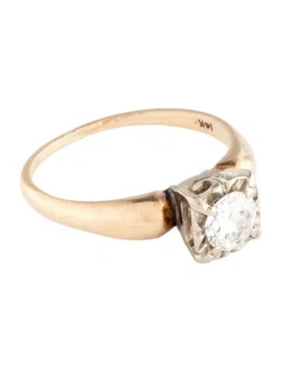 Pre-owned Engagement Ring Diamond Solitaire  In Multi