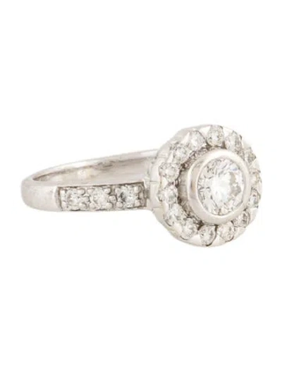 Pre-owned Engagement Ring Iberjoya Diamond Halo  In Multi