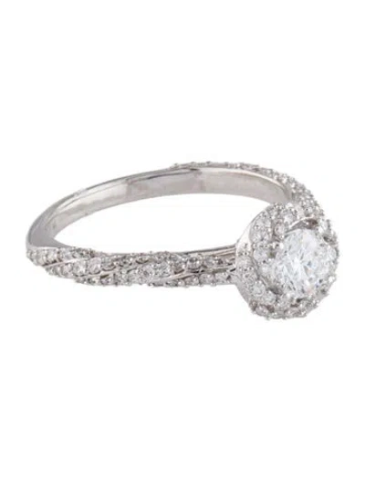Pre-owned Engagement Ring Lab-grown Diamond Pave  In Multi
