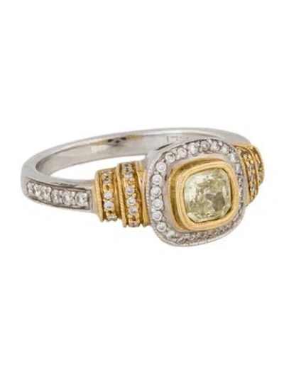 Pre-owned Engagement Ring Mitali 18k Diamond Pavé Halo In Multi