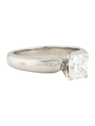 Pre-owned Engagement Ring Platinum 1.01ct Radiant Diamond  In Multi