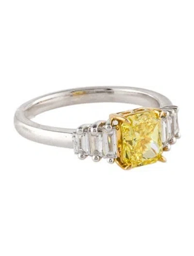 Pre-owned Engagement Ring Platinum 1.22ct Lab-grown Diamond  In Multi