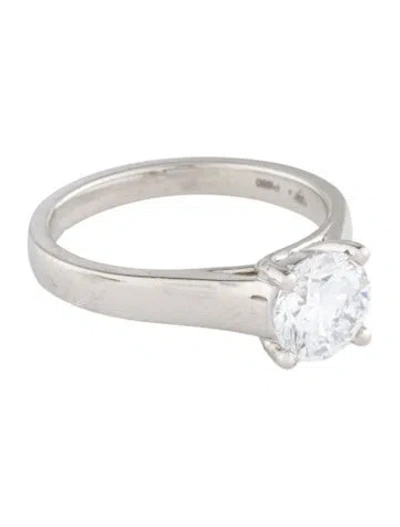 Pre-owned Engagement Ring Platinum 1.32ct Lab-grown Diamond Solitaire  In Multi