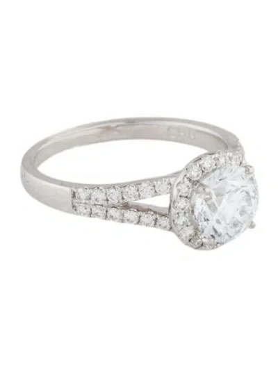 Pre-owned Engagement Ring Platinum 1.35ct Lab-grown Diamond & Diamond  In Multi