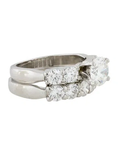 Pre-owned Engagement Ring Platinum 1.38ct. Diamond  Set In Multi