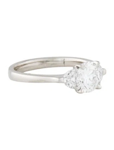 Pre-owned Engagement Ring Platinum 1.44ctw Lab-grown Diamond Three-stone  In Multi