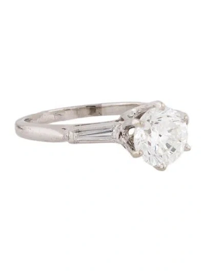 Pre-owned Engagement Ring Platinum 1.63ct Diamond Three Stone  In Multi