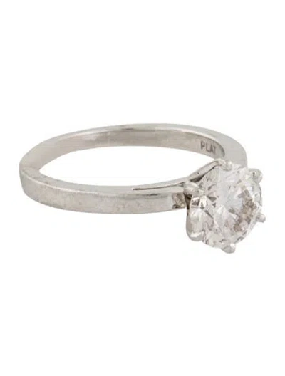 Pre-owned Engagement Ring Platinum 1.78ct Lab-grown Solitaire  In Multi