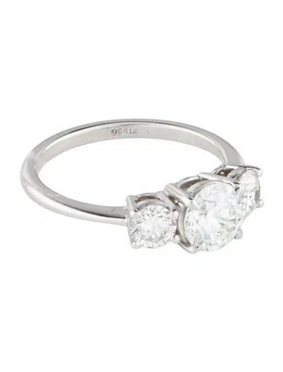 Pre-owned Engagement Ring Platinum 1.78ctw Three-stone Diamond Enagagement Ring In Multi