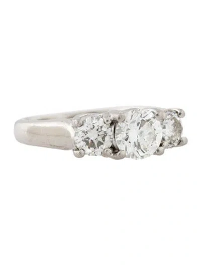 Pre-owned Engagement Ring Platinum 1.87ctw Diamond Three-stone  In Multi