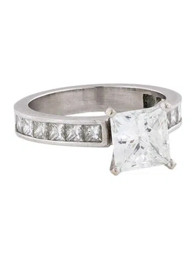 Pre-owned Engagement Ring Platinum 2.17ct Diamond  In Multi