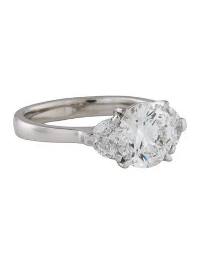 Pre-owned Engagement Ring Platinum 2.59ctw Lab-grown Diamond Three-stone  In Multi