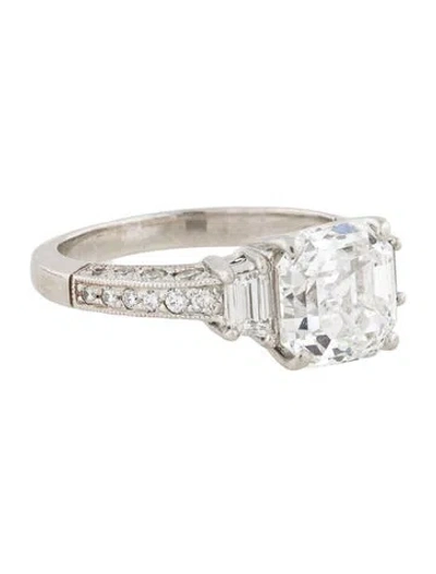 Pre-owned Engagement Ring Platinum 2.88ct Diamond  In Multi