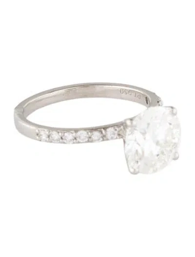 Pre-owned Engagement Ring Platinum 2.93ct Lab-grown Diamond  In Multi