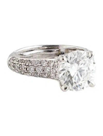 Pre-owned Engagement Ring Platinum 3.01ct Diamond  In Multi