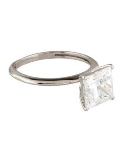 Pre-owned Engagement Ring Platinum 3.04ct Lab-grown Diamond Soliatire  In Multi