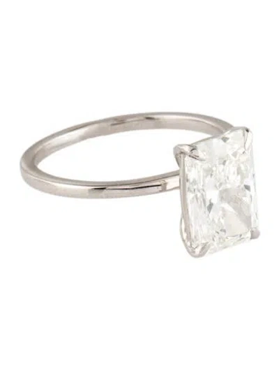Pre-owned Engagement Ring Platinum 3.06ct Lab-grown Diamond  In Multi