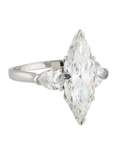 Pre-owned Engagement Ring Platinum 3.29ct Diamond  In Multi
