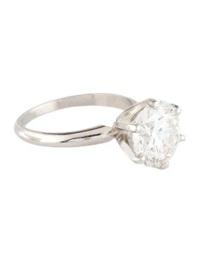 Pre-owned Engagement Ring Platinum 3.64ct Lab-grown Diamond  In Multi