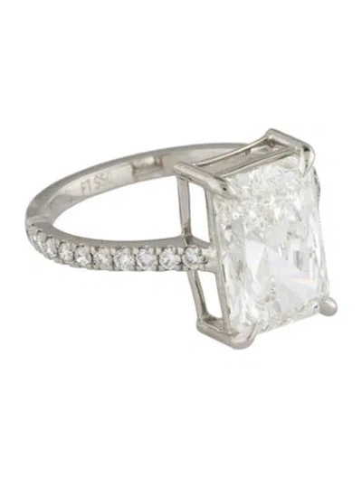 Pre-owned Engagement Ring Platinum 3.80ct Lab-grown Diamond  In Multi