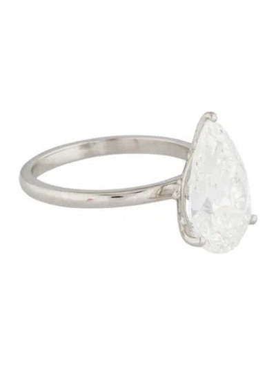 Pre-owned Engagement Ring Platinum 4.10ctw Lab-grown Diamond Solitaire  In Multi