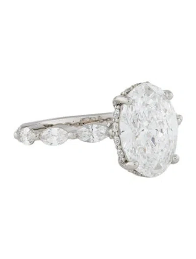 Pre-owned Engagement Ring Platinum 4.22ctw Lab-grown Diamond  In Multi