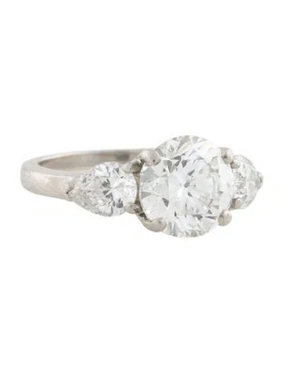 Pre-owned Engagement Ring Platinum 4.41ctw Diamond Three Stone  In Multi