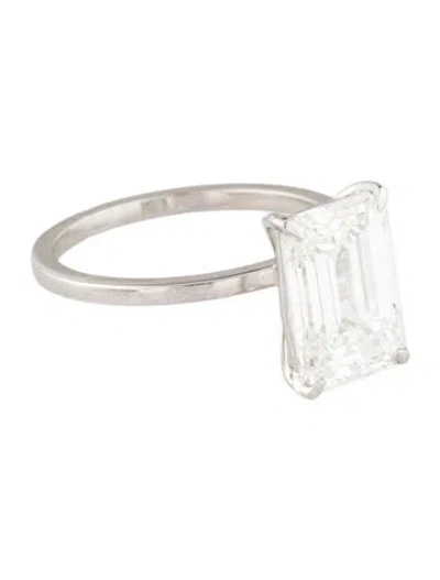Pre-owned Engagement Ring Platinum 4.51ct Lab-grown Diamond  In Multi