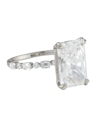 Pre-owned Engagement Ring Platinum 4.99ct Lab-grown Diamond  In Multi