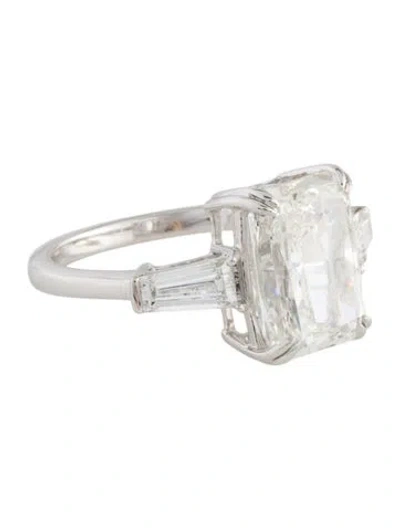 Pre-owned Engagement Ring Platinum 5.01ct Lab-grown Diamond  In Multi