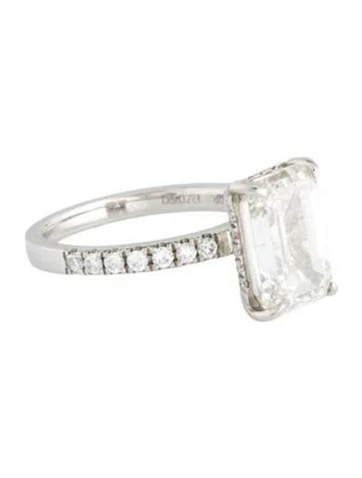 Pre-owned Engagement Ring Platinum 5.02ct Lab-grown Diamond  In Multi