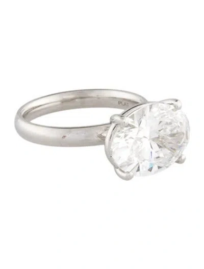 Pre-owned Engagement Ring Platinum 5.06ct Lab-grown Diamond  In Multi