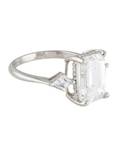 Pre-owned Engagement Ring Platinum 5.08ct Lab-grown Diamond  In Multi
