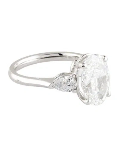Pre-owned Engagement Ring Platinum 5.10ct Lab-grown Diamond  In Multi