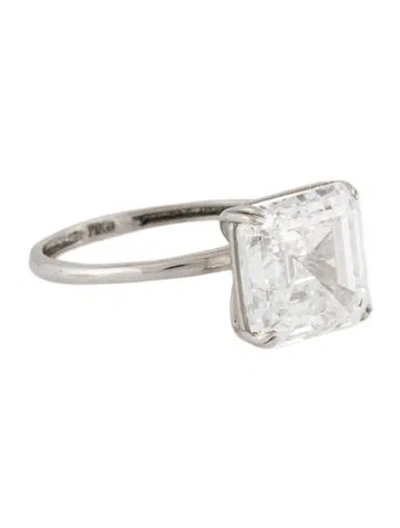 Pre-owned Engagement Ring Platinum 5.61ct Lab-grown Diamond  In Multi
