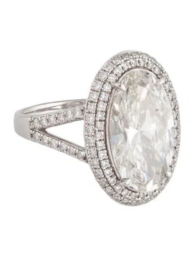 Pre-owned Engagement Ring Platinum 5.65ct Lab-grown Diamond  In Multi