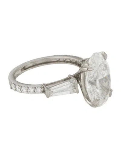 Pre-owned Engagement Ring Platinum 5.94ctw Lab-grown Diamond  In Multi