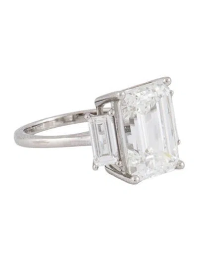 Pre-owned Engagement Ring Platinum 8.57ctw Lab-grown Three-stone Diamond Engagement In Multi