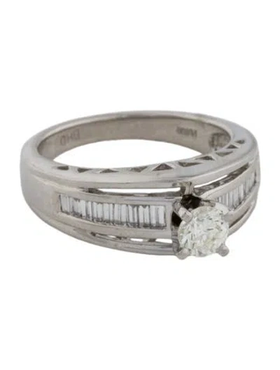 Pre-owned Engagement Ring Platinum & Diamond  In Multi