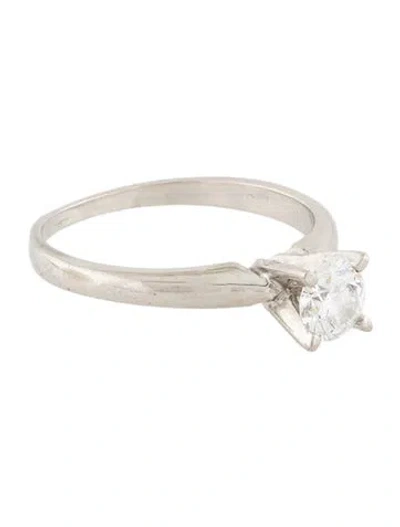 Pre-owned Engagement Ring Platinum Diamond  In Multi