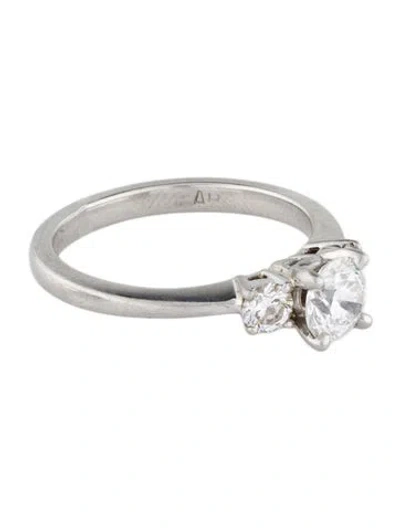 Pre-owned Engagement Ring Platinum Diamond  In Multi
