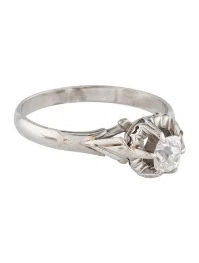 Pre-owned Engagement Ring Platinum Diamond  In Multi