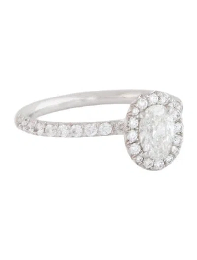 Pre-owned Engagement Ring Platinum Diamond  In Multi